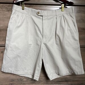 Peter Millar 36 Light Tan Khaki Pleated Front Shorts Sporty Boardwalk Preppy